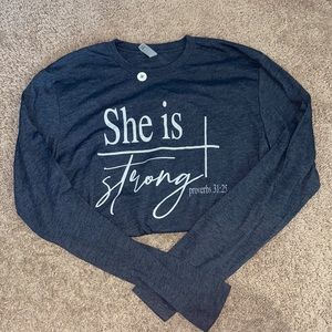She is Strong, Navy Blue Long sleeve
